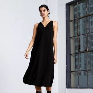 Everlane The City Stripe Midi Dress Women’s Black Size 6